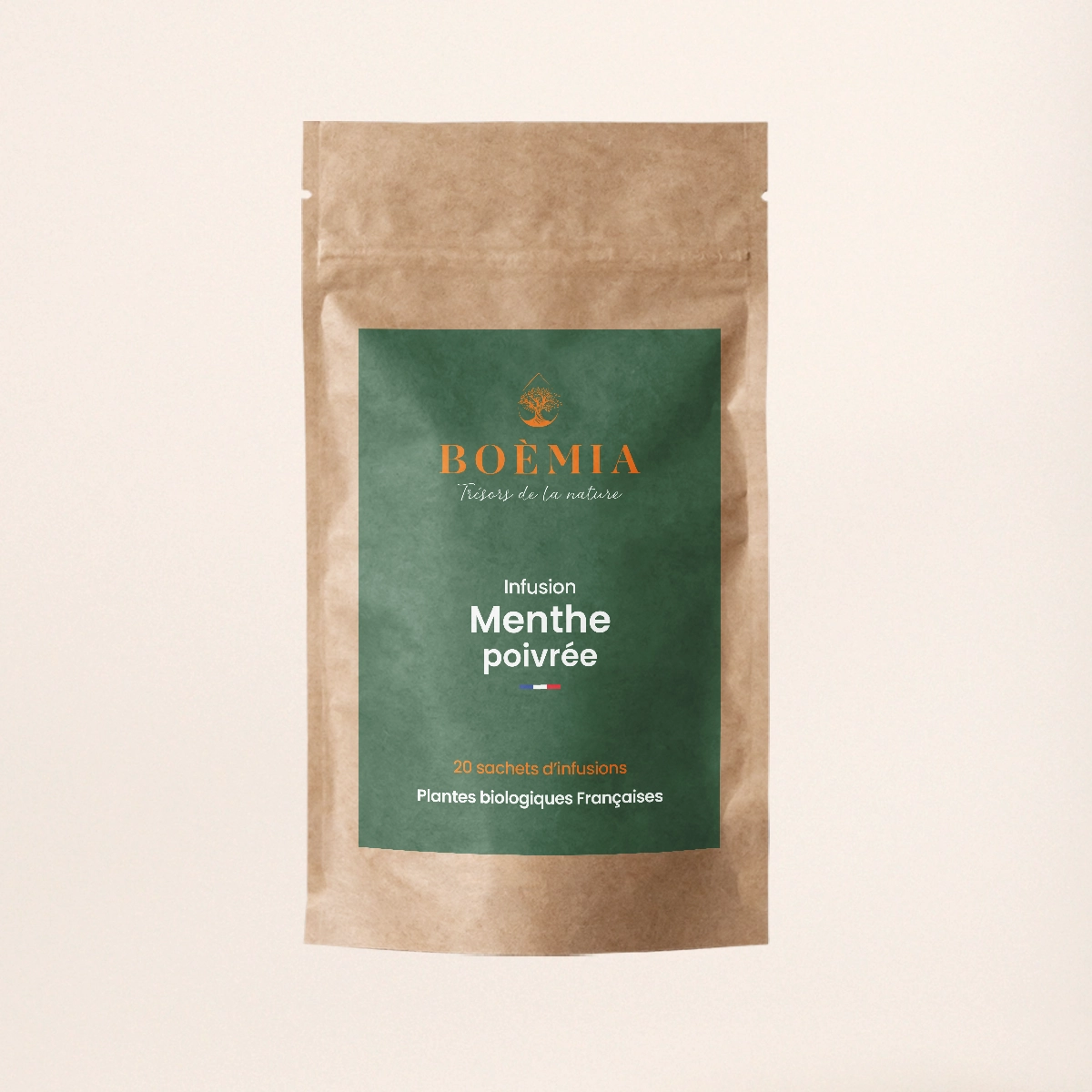 Infusion de menthe poivrée de la marque Boèmia, trésors de la nature